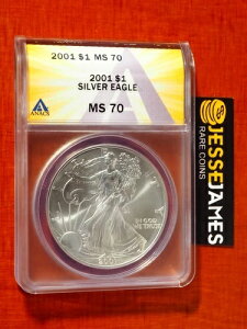 2001�N $1 �A�����J�� �V���o�[ �C�[�O�� ANACS MS70 �x�^�[ �f�[�g