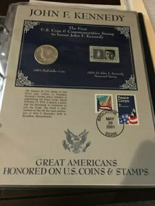 アメリカのコインと切手に刻まれた偉大なアメリカ人の功績 9ページセット(PCS)