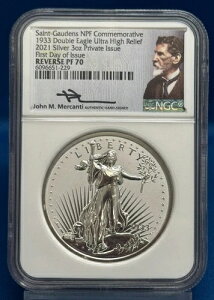 1933�`2021�N �Z���g�E�S�[�f���Y 3�I���X �V���o�[ �E���g���n�C�����[�t NGC REV PF70 ���_��