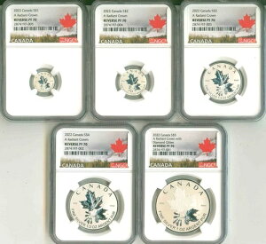 2022�N �J�i�_ $1 $2 $3 $4 $5 ���f�B�A���g�N���E�� 5�R�C�� ���[�v�� �t���N�V���i���Z�b�g NGC Rev PF70