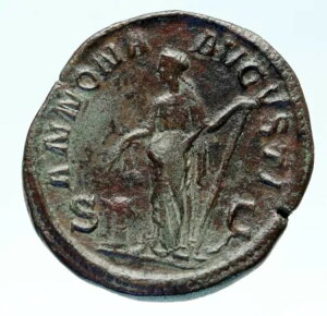 SEVERUS ALEXANDER 本物の古代ローマ SESTERTIUS ローマコイン ANNONA i83039