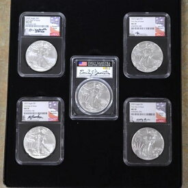 2022年 シルバーイーグル 発行初日 直筆サイン入り 5枚セット NGC MS 70