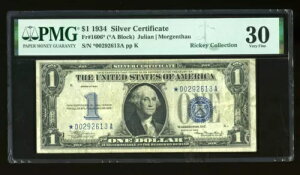 DBR 1934 $1 Vo[ t@j[obN STAR Fr. 1606* PMG 30 VA *00292613A
