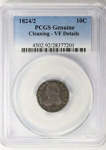 1824/2 LbvhoXg Vo[_C PCGS VF ڍ 10Zg I[o[f[g oG[V 1824