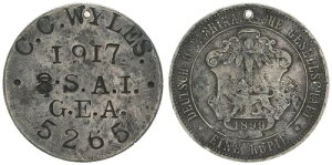 hCc꓌AtJ Soldatenerkennungsmarke 1 s[ 1899 J.713 VF 89164