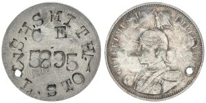 hCc AtJ Soldatenerkennungsmarke 1 s[ 1911 J.722 VF 89166