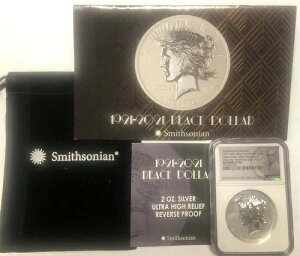 1921-2021 �s�[�X �V���o�[ �h�� 2�I���X 100���N�L�O �X�~�\�j�A�� NGC RevPF70??����!??