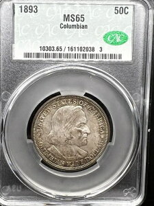1893�N 50�Z���g �R�����r�A��� �n�[�tCAC MS65 �L�O�i�̃Z���^�[�s�[�X - 25244