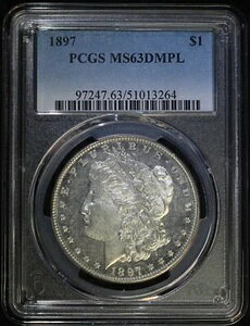 1897�N P �����K����� PCGS MS63DMPL �f�B�[�v�~���[ �v���[�t���C�N �h��ȃ~���[