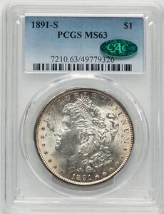 1891-S K 1h PCGS CAC MS63 - 