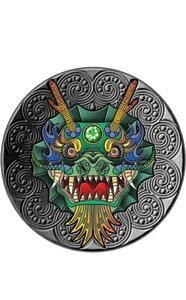 マンダラ 2オンス ドラゴンコイン スワロフスキークリスタル付き