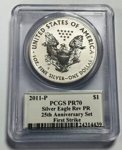2011 P- �A�����J���V���o�[�C�[�O��- PCGS- Rev PF70- �t�@�[�X�g�X�g���C�N- �W�����E�}�[�J���e�B- 25th
