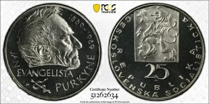 �`�F�R�X���o�L�A 1969 25 �R���� J.E. �v���J�C�� PCGS PF67 �J���I �g�b�v �|�b�v