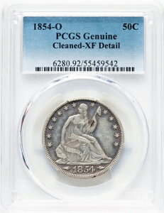 1854-O 着席型 1/2ドル硬貨(矢印付き) - PCGS XF 詳細 - 希少かつ魅力的