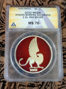 2022 MS 70�X�^�b�N�X �o�E���[�Y �J���[���C�Y�h 1�I���X ���_�� .999 �t�@�C���V���o�[ �g�b�v�|�b�v