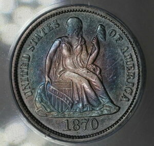 1870�N ANACS AU55 ���o�e�B�E�V�[�e�b�h�E�_�C���A10�Z���g�A1800�N��_�C���ALS�_�C���ALib�_�C��