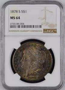 1878-S 1ドル モルガン・ダラー NGC MS64 - 均一で魅力的な色調の宝石