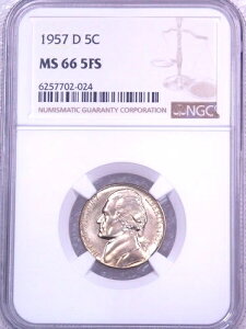1957�N D �W�F�t�@�[�\�� �j�b�P�� NGC MS66 5FS �t���X�e�b�v �u���C�g �O���[�g ���X�^�[ PQ #G425