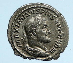 Maximinus I Thrax 236AD �V���o�[ ���A �Â��Ñネ�[�}�̃R�C�� PAX SCEPTER i95871
