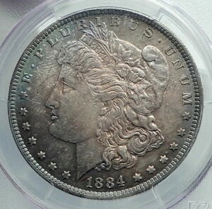 1884�N �A�����J���O�� �V���o�[ �����K�� US�h���R�C�� �C�[�O�� PCGS MS i78878