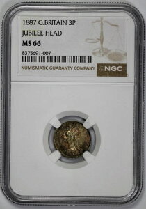 1887�N �C�M���X ��� 3�y���X NGC MS 66 �W���r���[�w�b�h