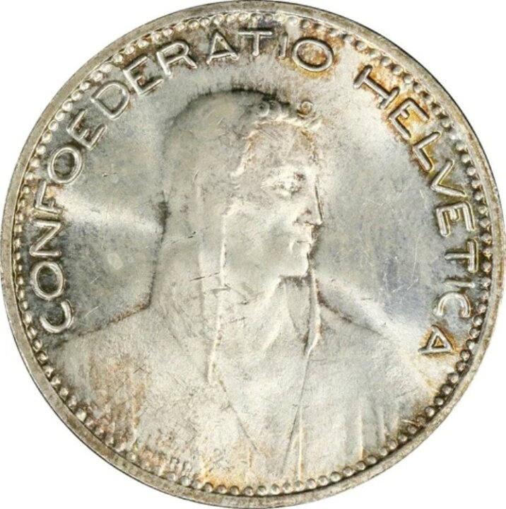 楽天市場】スイス 5フラン 1923 B、PCGS MS63、「Confoederatio 