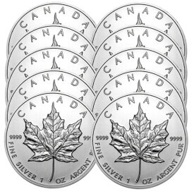 10枚セット - 2012年 5ドル 銀貨 カナダ メープルリーフ 1オンス BU