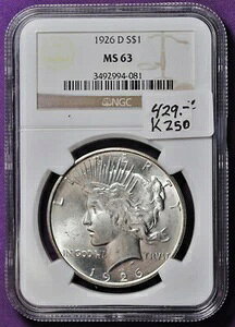 1926�N-d �s�[�X��݁BNGC�z���_�[����BMS 63�Bk250