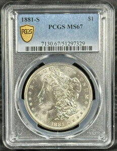 1881-S 1�h�� �����K����� PCGS MS67 �u���C�U�[ PQ* �R�C��