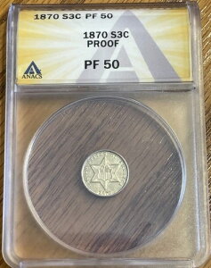 1870�N 3�Z���g��� 3cs Trime ANACS PF50 �v���[�t �󏭓��t