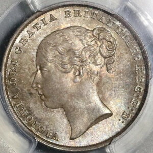 1852年 PCGS MS 65 ビクトリア銀貨 シリング イギリス貨幣 (21012303D)