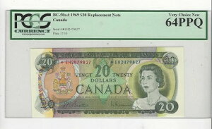 1969�N BOC BC-50aA�A$20 Bea/Ras SN: *E/H 2479827 PCGS MS-64 PPQ Repl. Note
