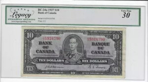 1937N Ji_s BC-24aA$10 Osb/Tow SN A/D 5916790 LEGACY VF-30 Rg