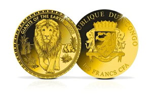 2021年コンゴライオン .999 金貨 ビッグキャット 1/50オンス アフリカ ビッグファイブ 野生動物 WWF レア