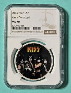 2023�N �j�E�G 1�I���X 2�h�� - KISS - 50���N�L�O - NGC MS70 - 999 �V���o�[�J���[�R�C��