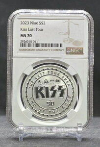 2023�N �j�E�G 1�I���X 2�h�� - KISS - 50���N�L�O - NGC MS70 - .999 �V���o�[�R�C��