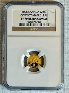 カナダ 2006 カウボーイ メープルリーフ 50セント金貨 NGC PF70 ウルトラカメオ SKU# 2420