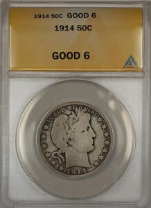 1914�N �o�[�o�[ �V���o�[ �n�[�t�h�� 50�Z���g ANACS G-6 (�x�^�[�R�C��)