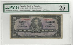 1937N Ji_s BC-24aA$10 Osb/TowAPMG VF-25 VAԍ A/D 5939185