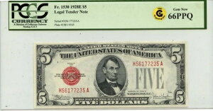1928E 5�h�� �@��ʉ� FR#1530 PCGS Gem 66 PPQ GCC �S�[���h