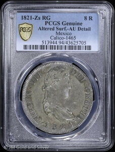 1821-Zs RG Mexico 8 Reales PCGS 正規 AU 詳細 |キャリコ-1465