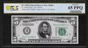 1928N 5h *_X* AMs *݂Ɋ\* "PCGS 65 PPQ"