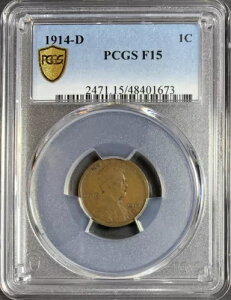1914-D �����J�[�� �Z���g PCGS �S�[���h �V�[���h F15�A�u�L�[ �f�[�g�v�E�B�[�g �Z���g
