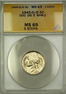 1945-D/D RPM-2 DDO DIE 5 펞 Vo[jbP 5ZgRC ANACS MS-65 5Xebv