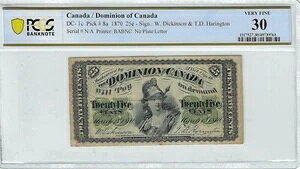 1870�N �J�i�_������ ?25 DC-1c PCGS VF-30 �v���[�� �v���[�g���^�[�Ȃ��A�X�e�C������