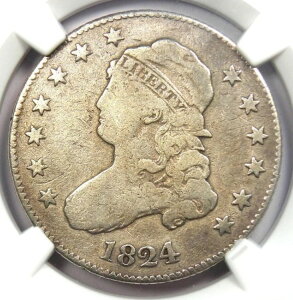 1824/2 キャップド バスト クォーター 25 セント - NGC VG 詳細認定 - 希少な日付コイン!