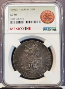 1871�N CN P ���L�V�R �V���o�[ 1�y�\ �V�� NGC AU 58 �󏭍��i�ʃR�C��