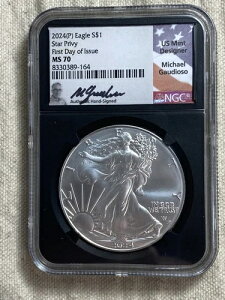 2024(P) �V���o�[�C�[�O�� $1 �X�^�[ �v���C�x�[�g NGC MS70 ���s���� GAUDIOSO �V�~�Ȃ�