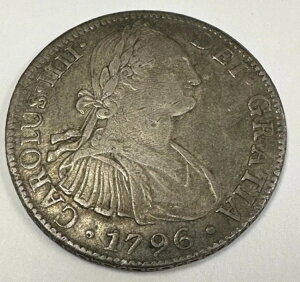1796 Mo FM 8 Reales Colonial Mexico Carolus IIII �󏭁B #7373