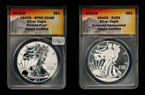 2���Z�b�g - 2013-W 1�I���X �A�����J�� �V���o�[ �C�[�O�� - ANACS RP 69 & EU 69 - E1967